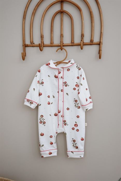 Elma Baskılı Çıt Çıtlı Puffy Sleep Serisi Tulum