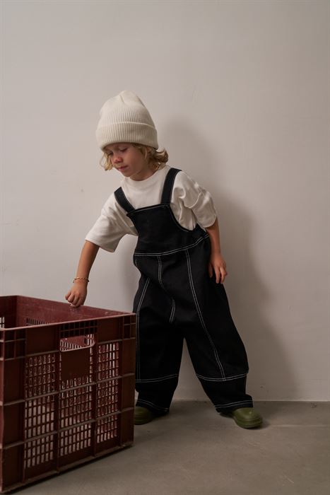 Siyah Çocuk Kot Salopet Tulum