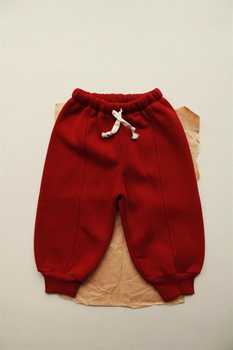 Bordo Polarlı Eşofman Altı