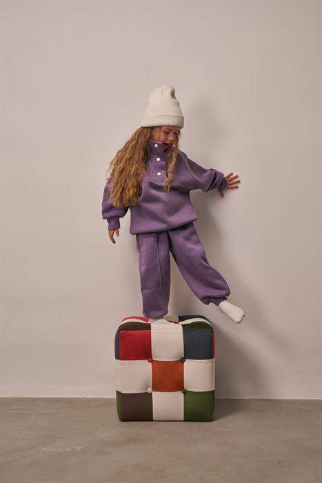 Mor Dik Yaka Eşofman Takım