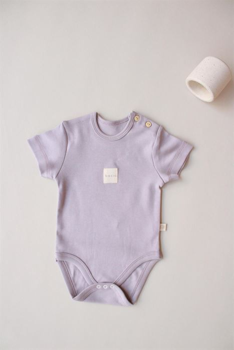 Lila Basic Etiketli Kısa Kollu Body Zıbın