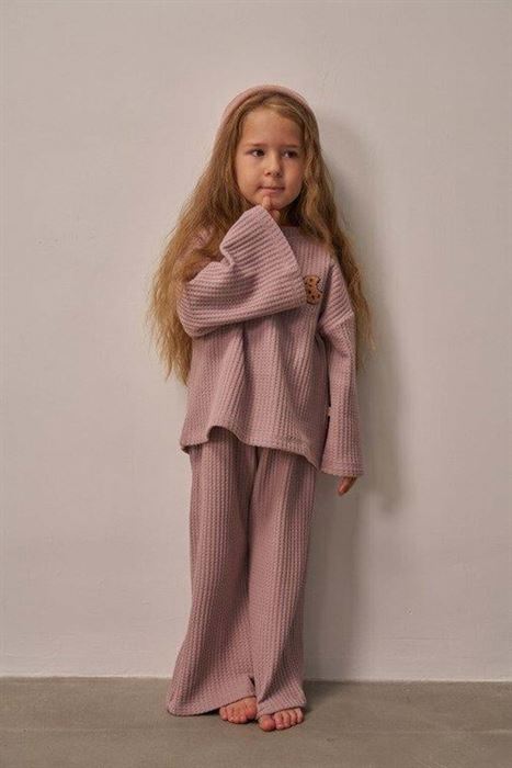 Gül Kurusu Cookie Nakışlı Dökümlü Alt Üst Takım