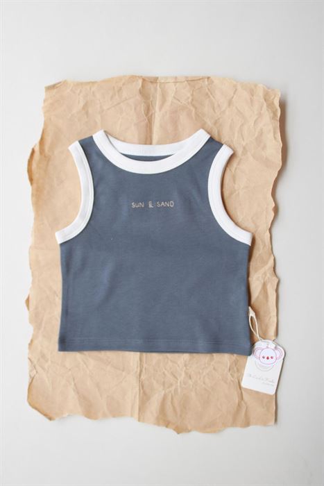 Antrasit Nakışlı Biyeli Atlet