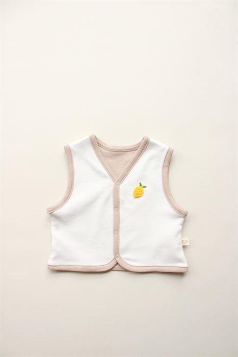 Limon Nakışlı Çift Taraflı Yelek
