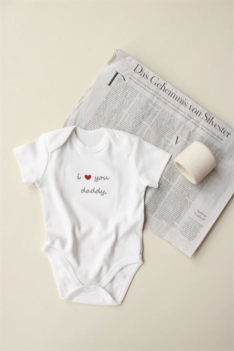 Dad Nakışlı Kısa Kollu Body Zıbın