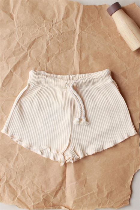 Krem Fitilli Kız Şort