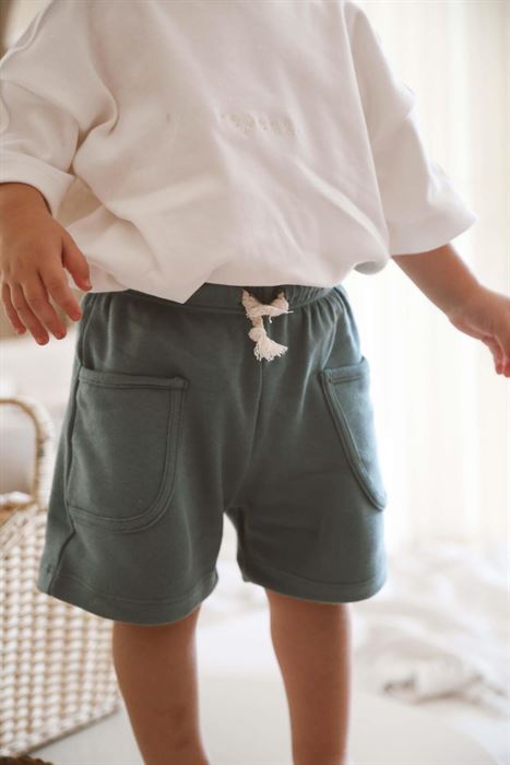 Yeşil Basic Cepli Çocuk Şort