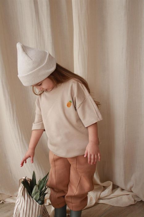 Ananas Nakışlı Oversize T-shirt