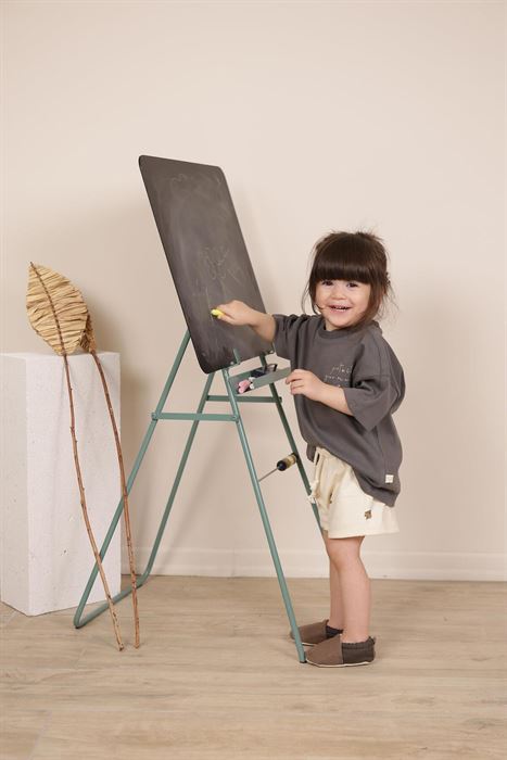 Antrasit Nakışlı Oversize T-shirt