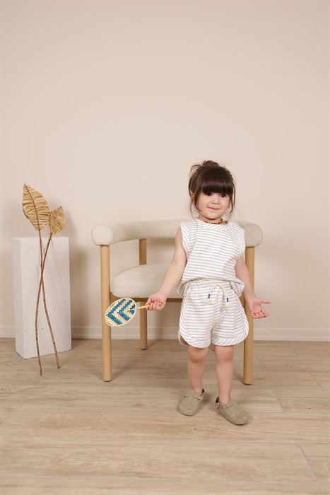 İndigo Çizgili Atlet Şort Takım