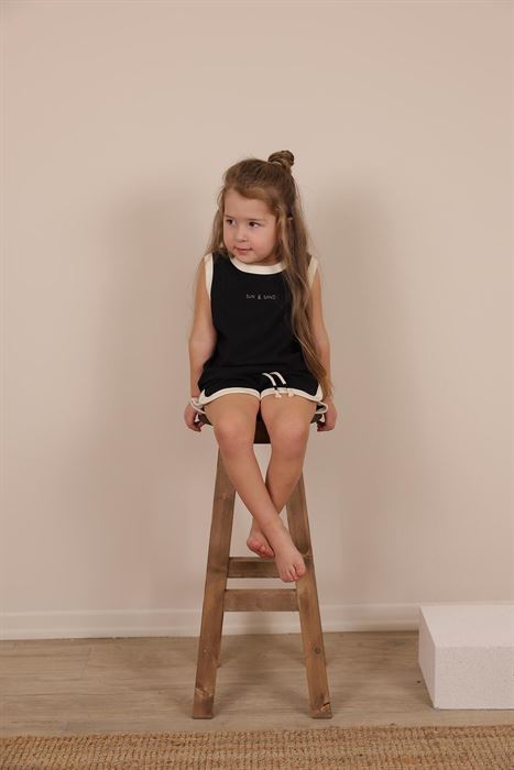 Siyah Unisex Atlet Şort Takım