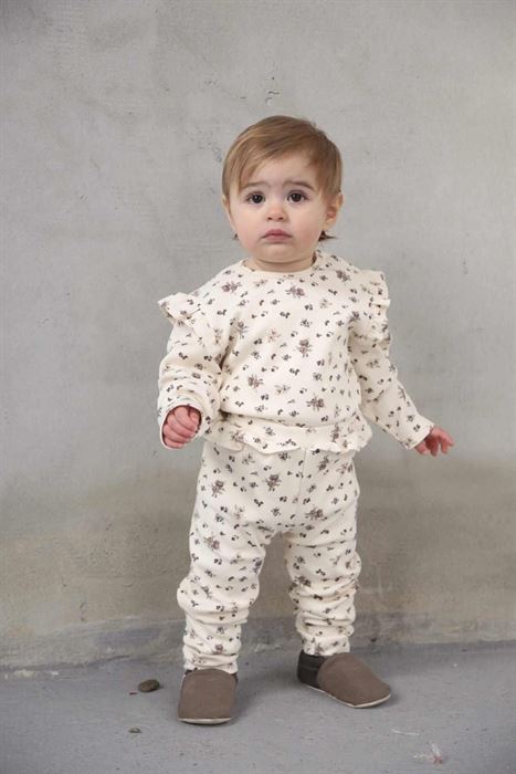 Çiçek Baskılı Kaşkorse Fırfırlı Alt Üst Takım