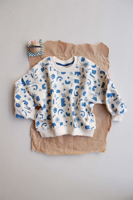 Geometrik Baskılı Sweatshirt