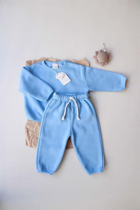 Mavi Biyeli Polarlı Eşofman Takım