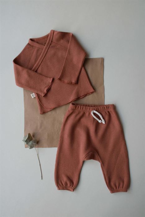 Çikolata Kruvaze Üst Şalvar Takım