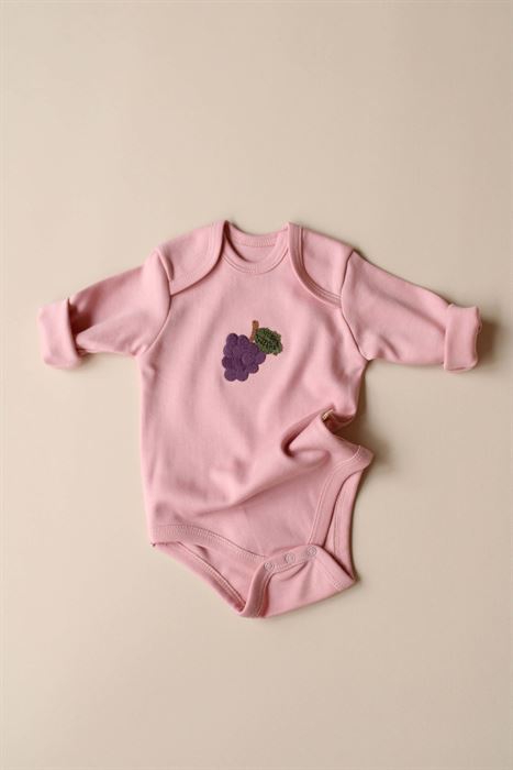 Üzüm Nakışlı Uzun Kollu Body