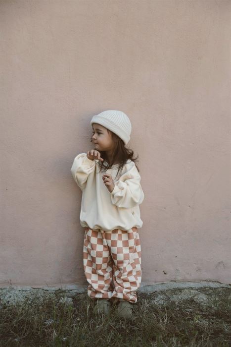 Kahverengi Dama Baskılı Eşofman Takımı