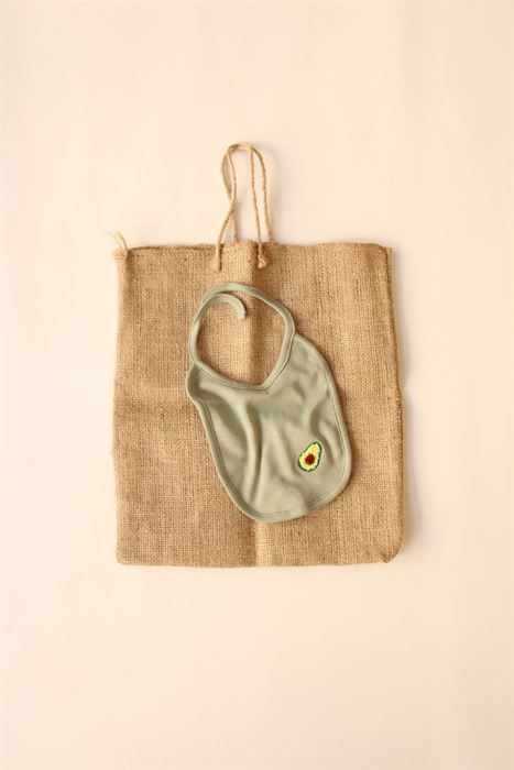 Avokado Nakışlı Biyeli Bebek Önlüğü 0-3 Ay