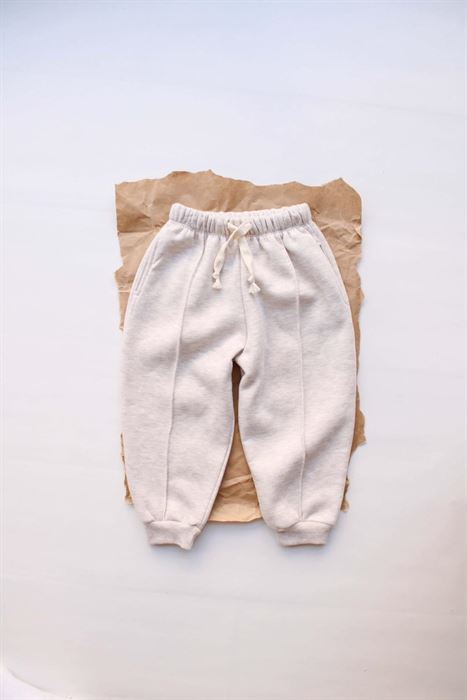 Bej Melanj Eşofman Altı İçi Polarlı