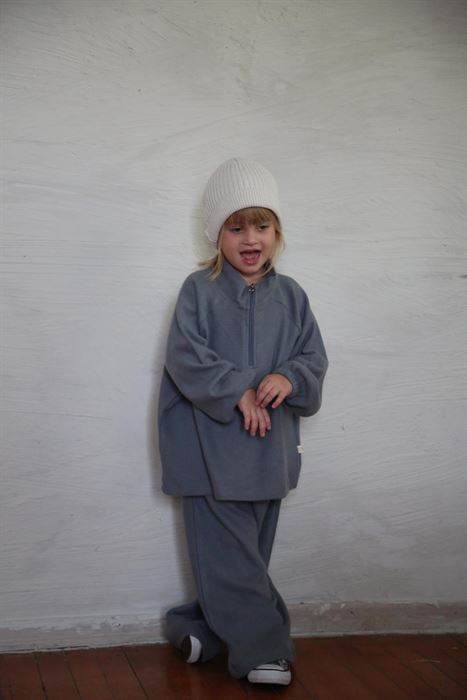 Antrasit Yarım Fermuarlı Oversize Alt Üst Takım