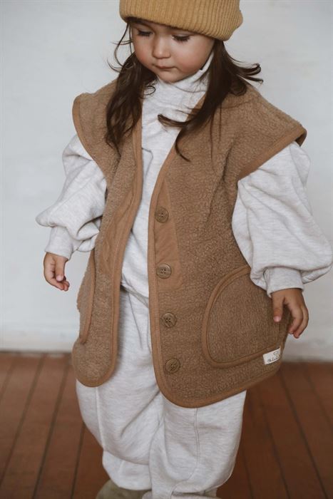 Sütlü Kahve Wellsoft Yelek Çocuk 1-6 Yaş