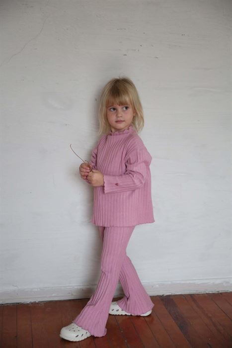 Soluk Gül İspanyol Paça Kız Çocuk Alt Üst Takım