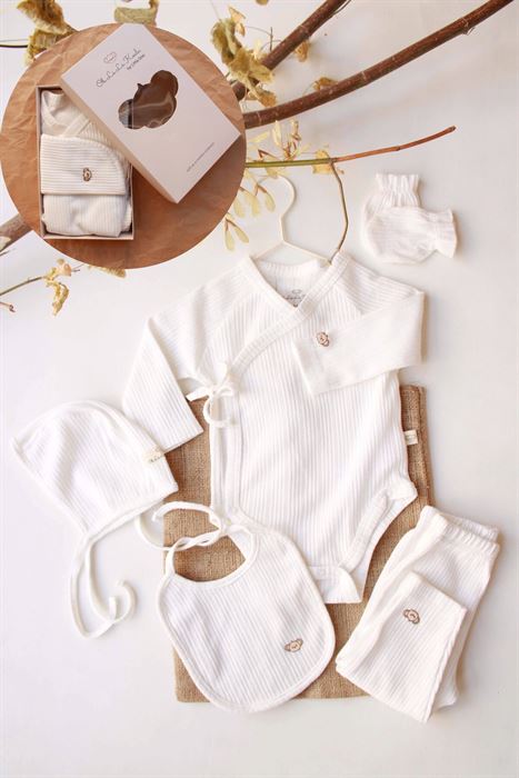 Koala Nakışlı 5li Kruvaze Yenidoğan Set (0-3 Ay)