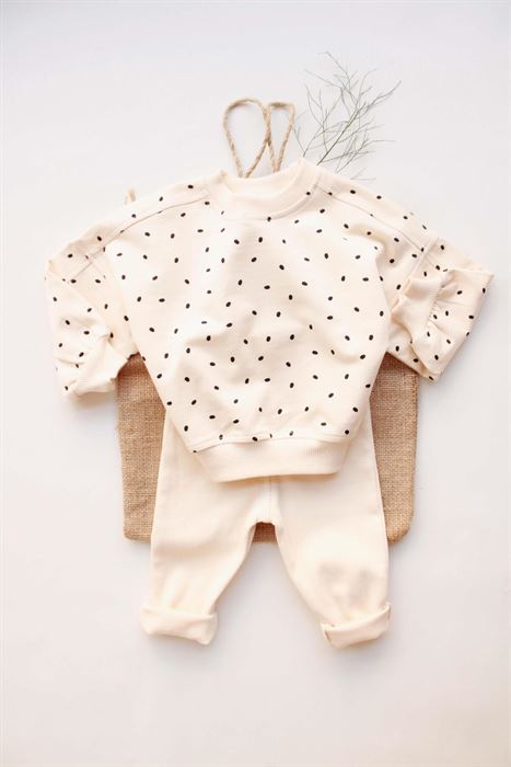 Siyah Puantiyeli Bebek Alt Üst Takım