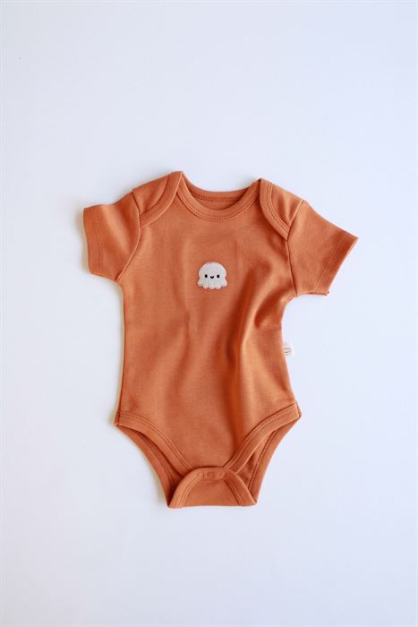 Ahtapot Nakışlı Kısa Kollu Body