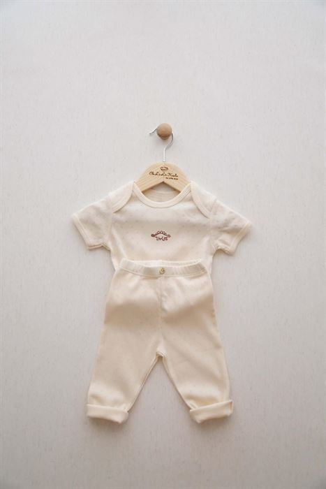 Bordo Dinozor Nakışlı Body Tayt Set