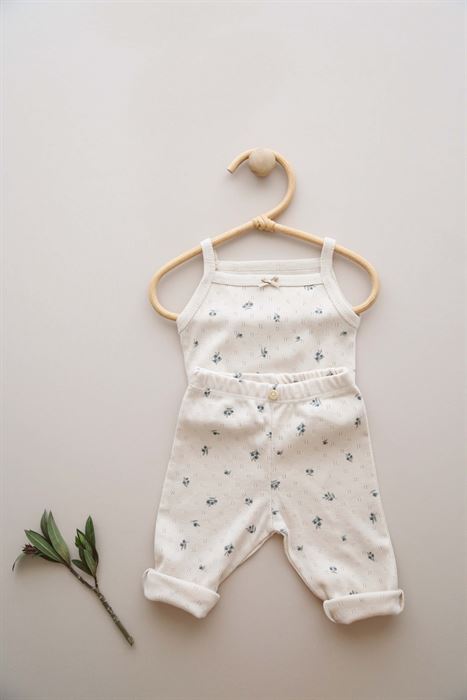 Zeytin Baskılı Bebek ip askılı - Tayt Takım