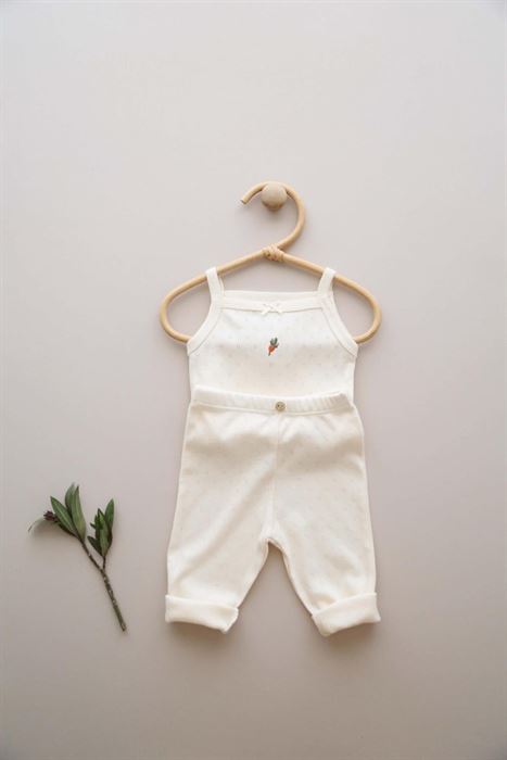 Pancar Nakışlı Bebek Ip Askılı Tayt Takım