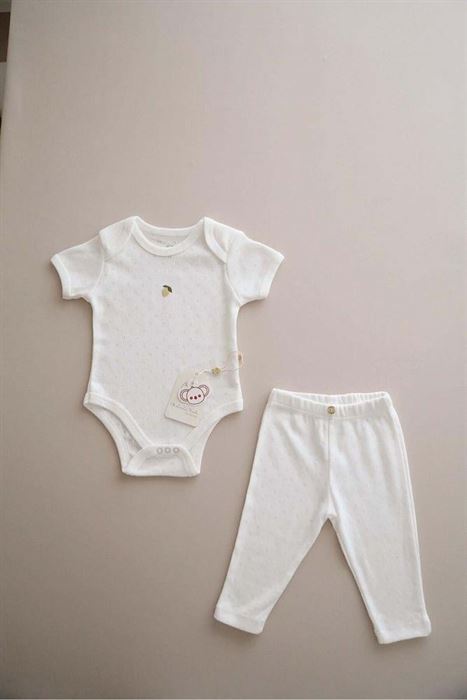 Limon Nakışlı Bebek Body Tayt Takım