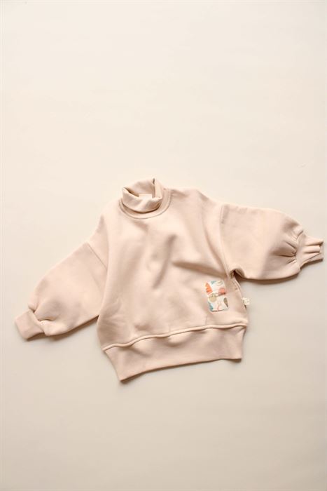 Balıkçı Yaka Oversize Polarlı Sweatshirt 1-5 Yaş