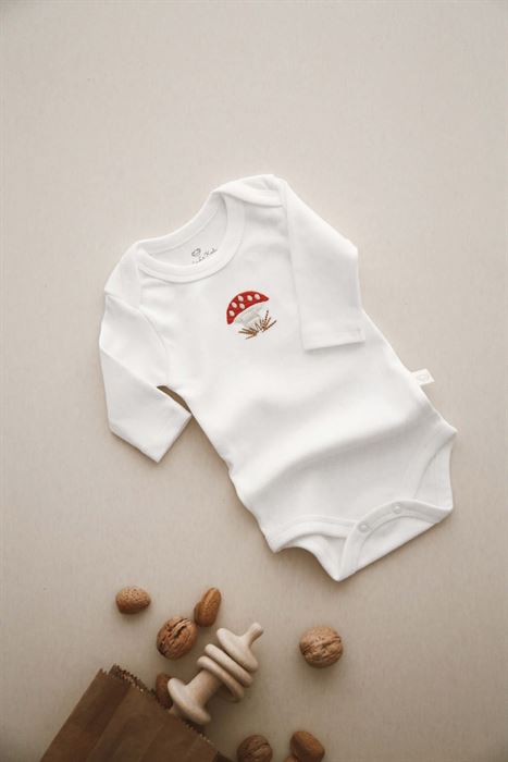 Mantar Nakışlı Uzun Kollu Body