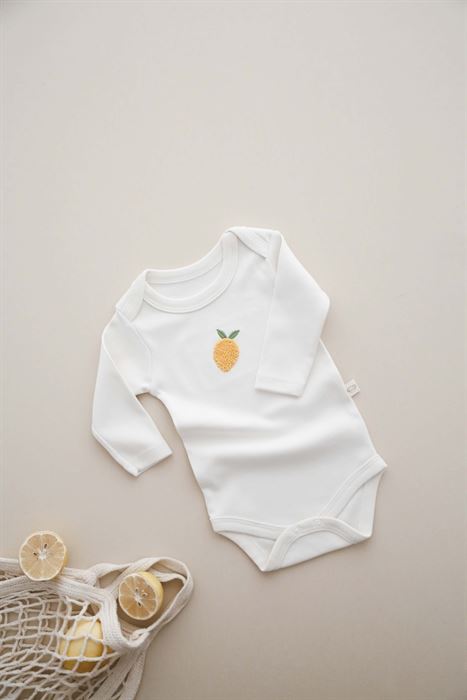 Limon Nakışlı Uzun Kollu Body