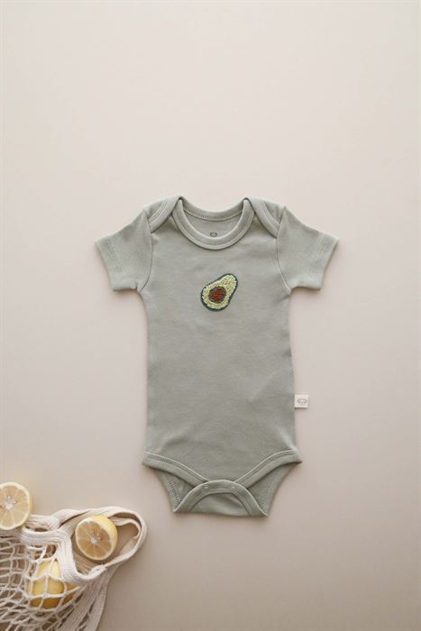 Avokado Nakışlı Çıt Çıtlı Body-Zıbın