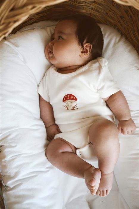 Mantar Nakışlı Çıtçıtlı Body Zıbın