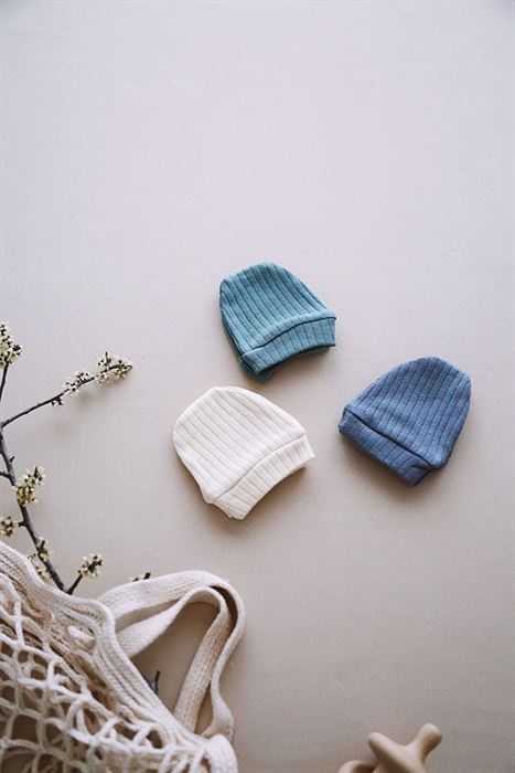 3lü İndigo-Krem-Yeşil Yenidoğan Eldiven Set Model 2