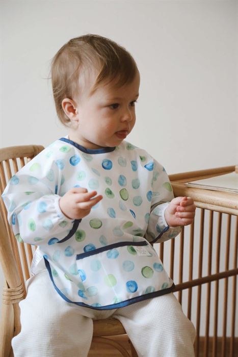 Mavi Top Uzun Kollu Sıvı Geçirmez Aktivite Önlük (6-36 Ay)