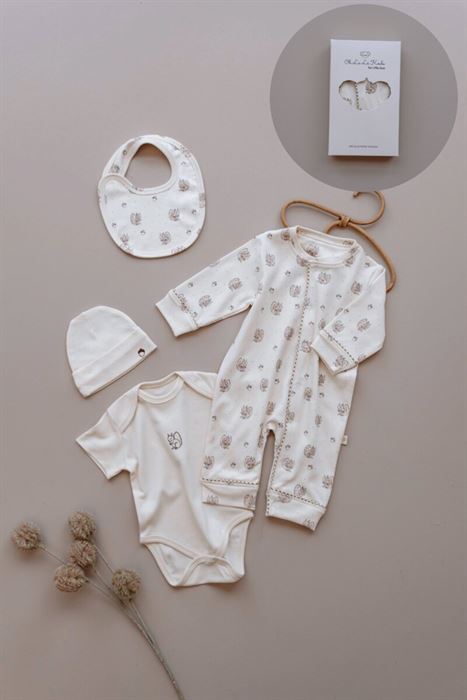 Krem Sincap Serisi 4lü Yenidoğan Set (0-3 Ay)