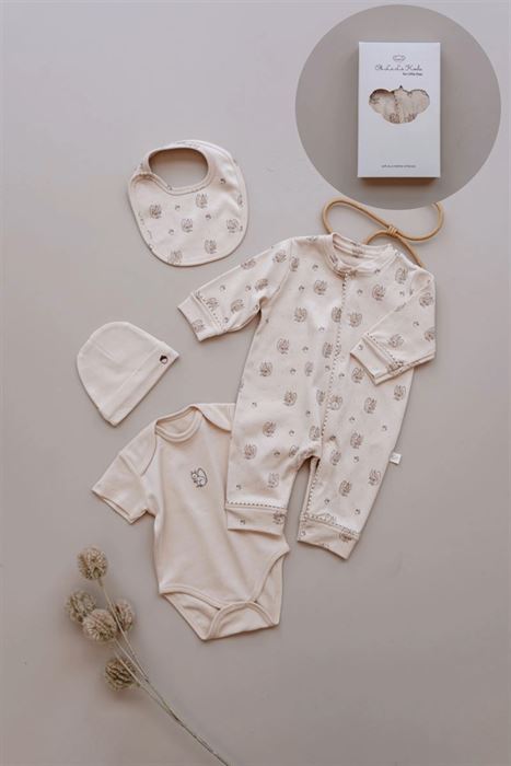 Bej Sincap Serisi 4lü Yenidoğan Set (0-3 Ay)