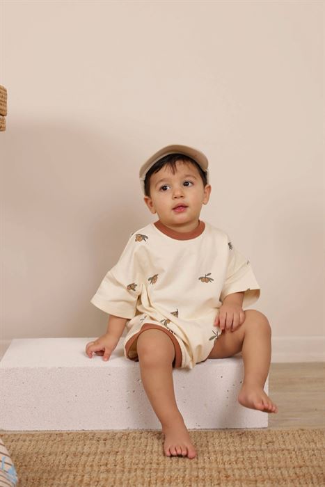 Zeytin Baskılı Oversize Tulum