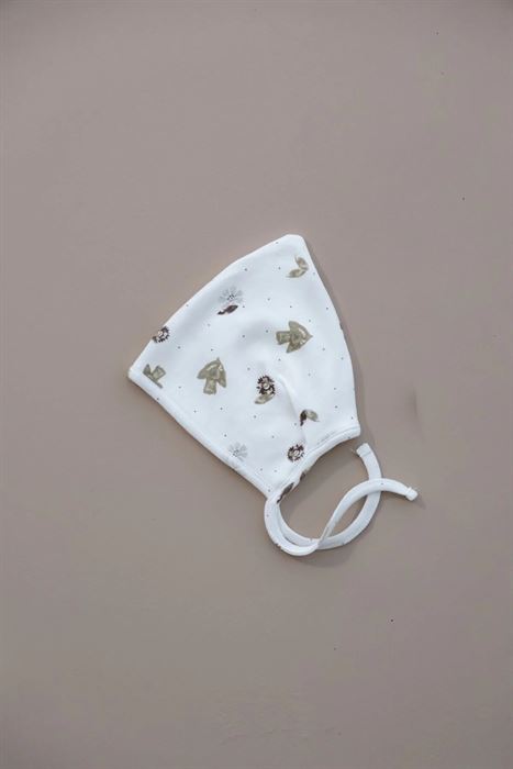 Kuş Baskılı Bebek Şapka