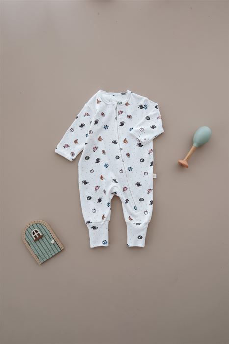 Meyve Baskılı Calmy Serisi Kendinden Patikli Fermuarlı Tulum