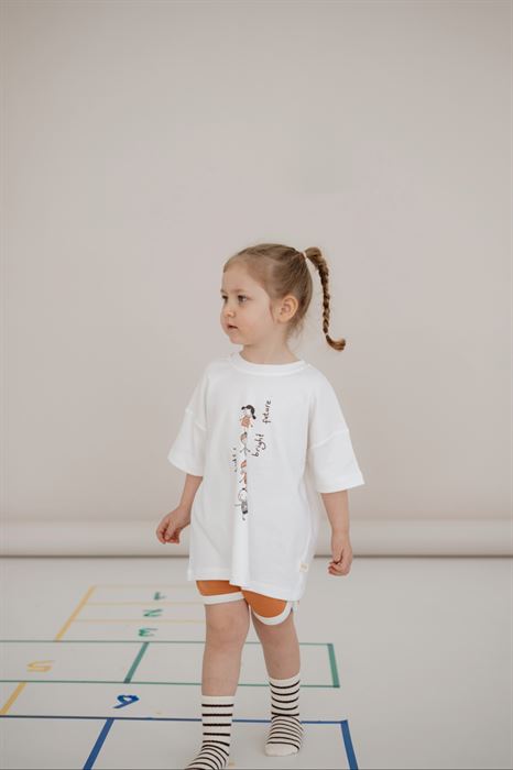 Brave Çocuk Baskılı Oversize Kısa Kollu T-shirt