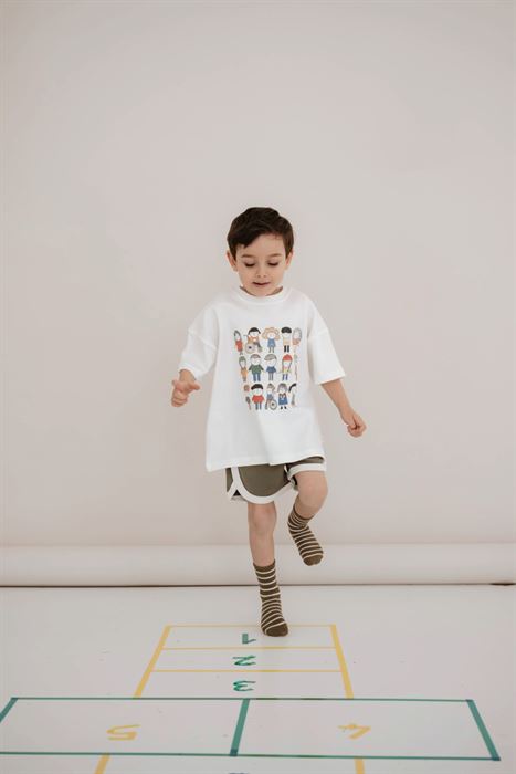 Power Çocuk Baskılı Oversize Kısa Kollu T-shirt