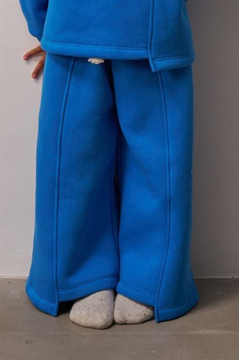 Mavi Dikiş Detaylı Geniş Paça Eşofman Altı