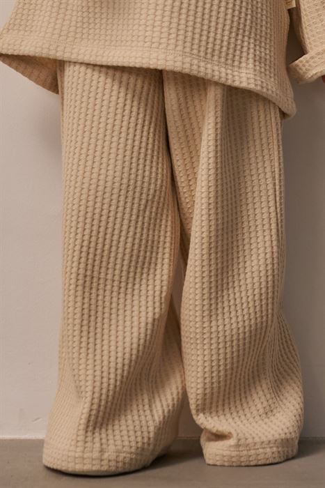 Bej Waffle Kumaş Salaş Pantolon