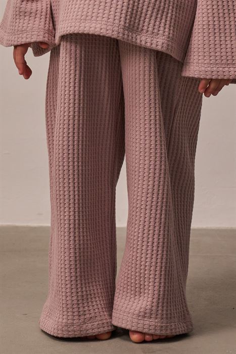 Gül Kurusu Waffle Kumaş Salaş Pantolon